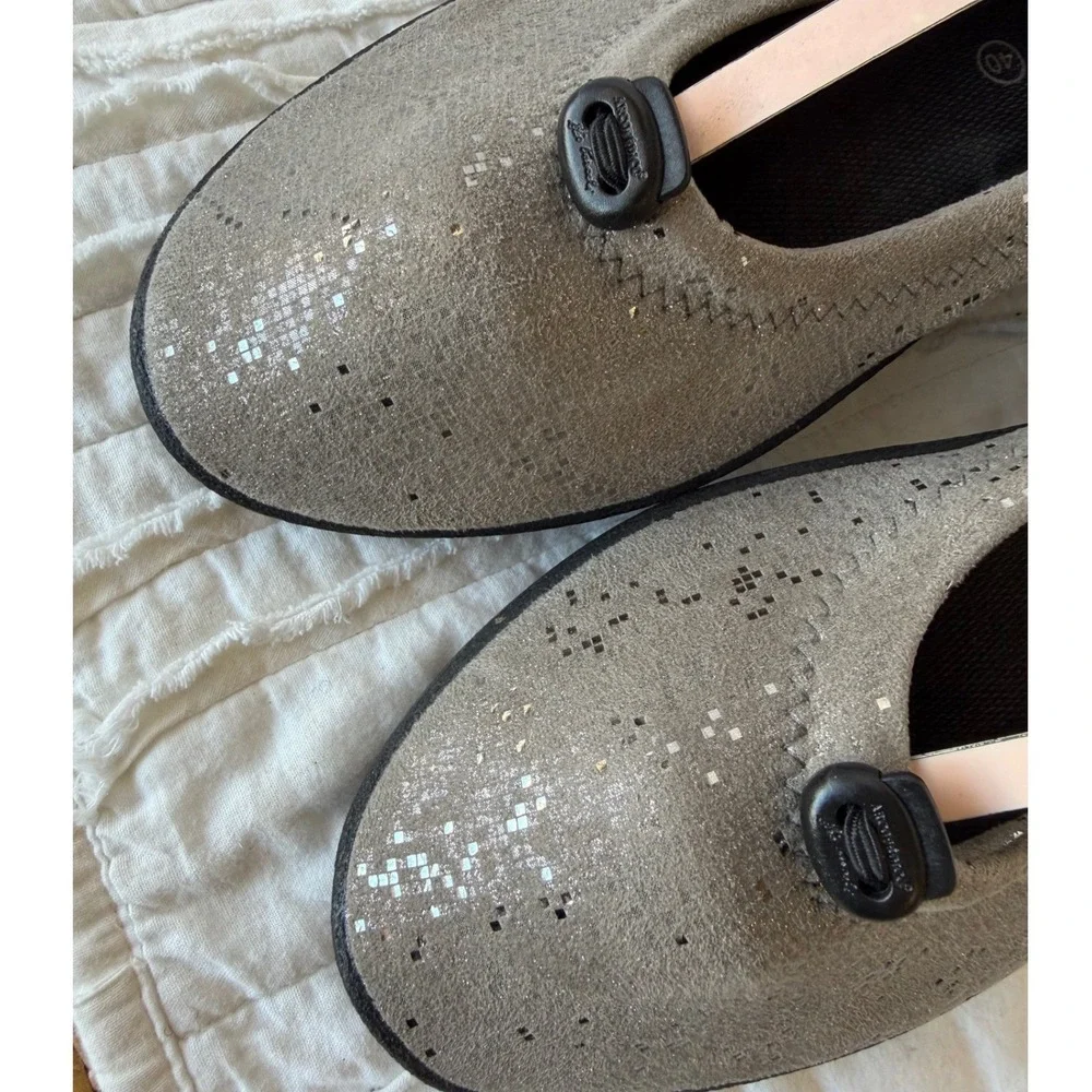 Arcopedico Lytech Ballet Flats Silver Sparkle Flexible Travel Casual Women EU 40